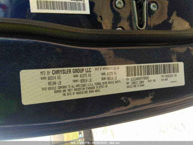 2C3CDXBG4FH738302 Dodge Charger Se