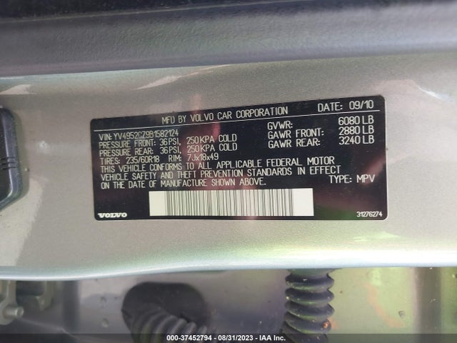 2011 VOLVO XC90 I6 VIN: YV4952CZ9B1582124