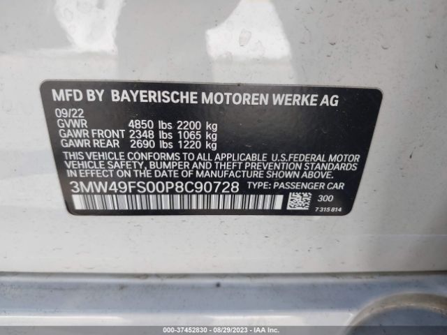 3MW49FS00P8C90728 BMW 3 Series M340i