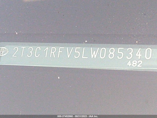 2020 TOYOTA RAV4 XLE PREMIUM VIN: 2T3C1RFV5LW085340