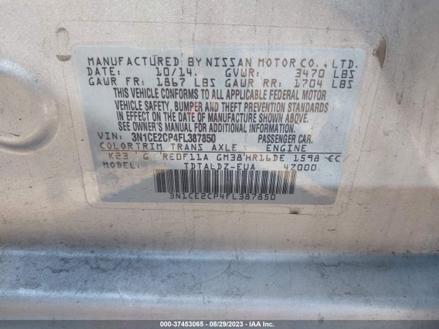 Nissan Versa Note Sv 2015 3N1CE2CP4FL387850 Image 9