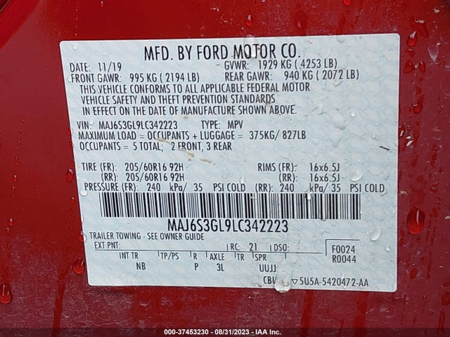 Ford Ecosport Se 2020 MAJ6S3GL9LC342223 Image 9