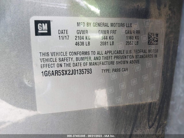 1G6AR5SX2J0135793 Cadillac Cts Sedan Luxury Rwd