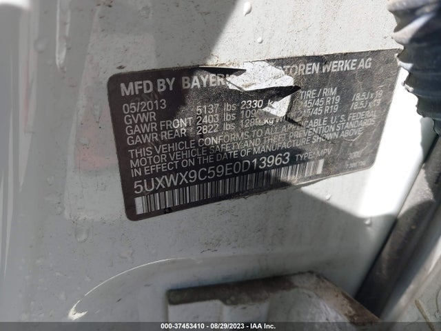BMW X3 Xdrive28i 2014 5UXWX9C59E0D13963 Image 10