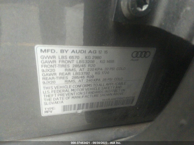 WA1LAAF7XHD005726 Audi Q7 Premium Plus