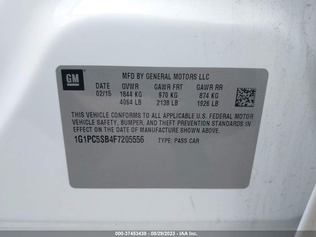 Chevrolet CRUZE LT 2015 1G1PC5SB4F7205556 Image 9