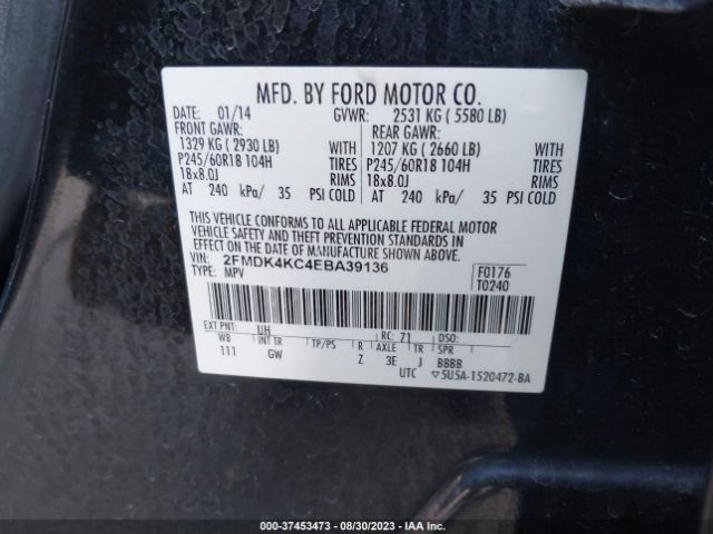 2FMDK4KC4EBA39136 Ford Edge Limited