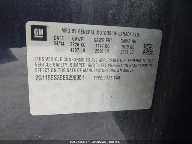 Chevrolet IMPALA LTZ 2014 2G1155S35E9298951 Image 9