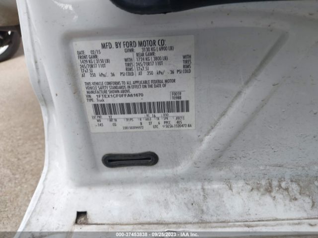 1FTEX1CF0FFA61670 Ford F-150 Xl/lariat/xlt