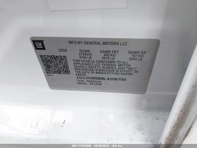 Chevrolet SONIC LT 2020 1G1JG6SB8L4108700 Image 9