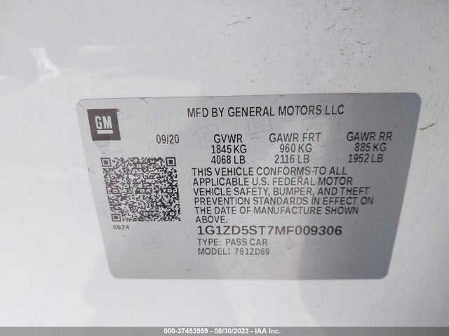 Chevrolet MALIBU LT 2021 1G1ZD5ST7MF009306 Image 16