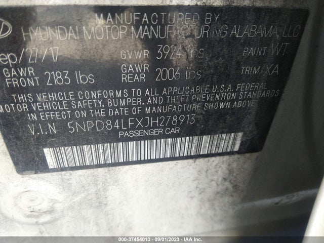 Hyundai ELANTRA SEL 2018 5NPD84LFXJH278913 Image 9