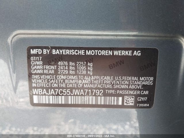 WBAJA7C55JWA71792 BMW 5 Series 530i Xdrive