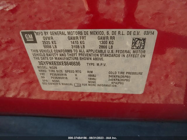 Cadillac Srx Luxury Collection 2014 3GYFNEE3XES646636 Image 9