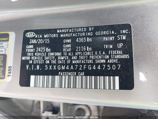 2015 KIA OPTIMA 5XXGM4A72FG447507 Photo 8