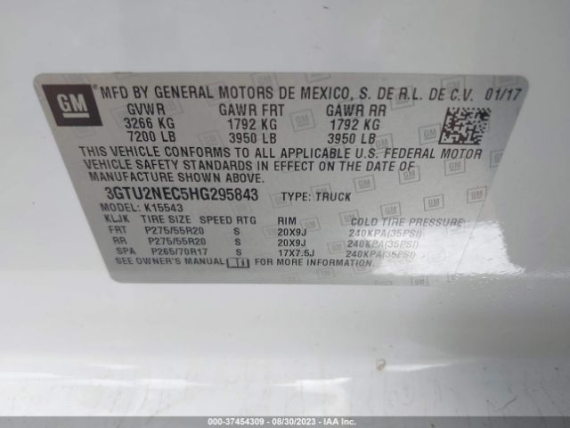 3GTU2NEC5HG295843 GMC Sierra 1500 Slt
