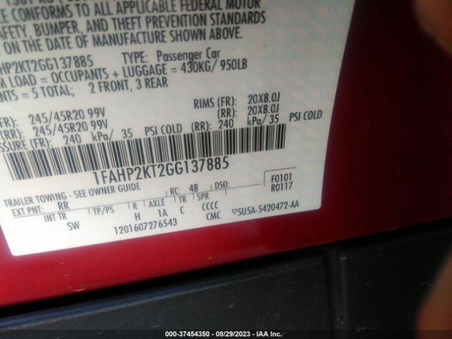 1FAHP2KT2GG137885 Ford TAURUS SHO