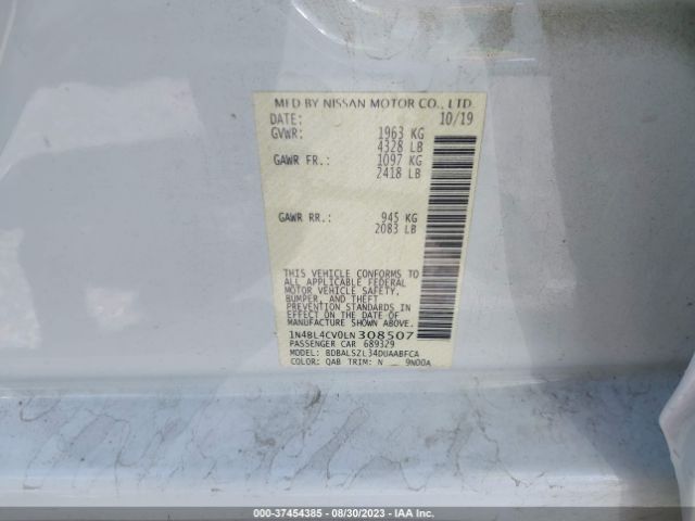 1N4BL4CV0LN308507 Nissan Altima 2.5 Sr