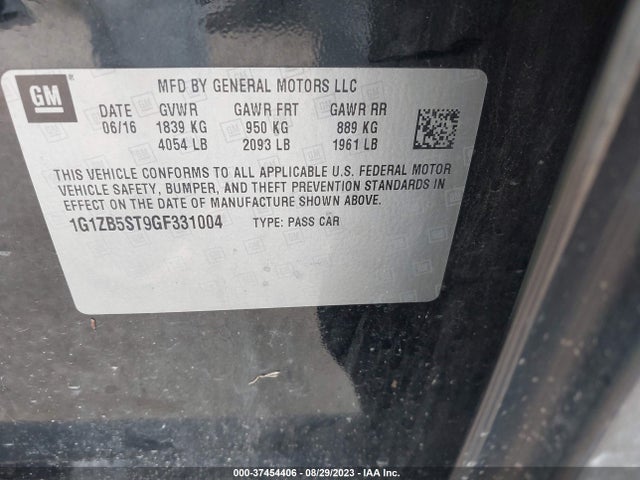 Chevrolet MALIBU LS 2016 1G1ZB5ST9GF331004 Image 9