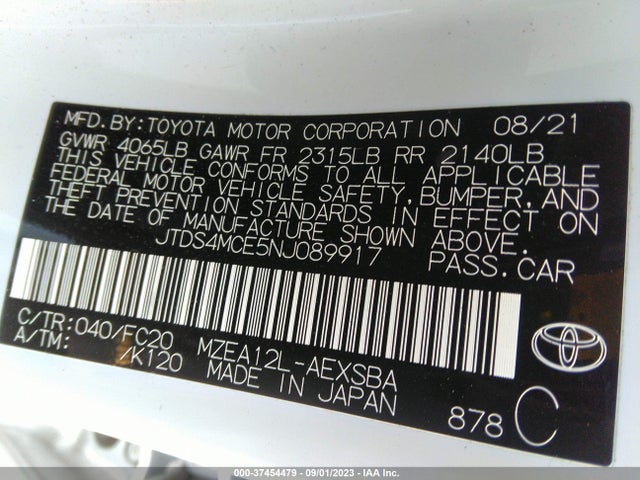Toyota COROLLA SE 2022 JTDS4MCE5NJ089917 Image 9