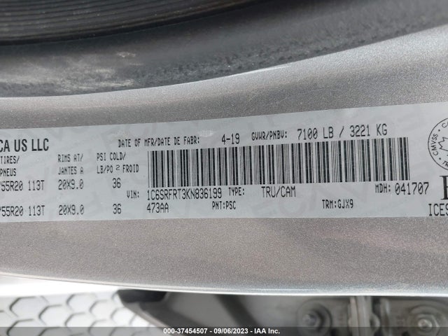 RAM 1500 Laramie 2019 1C6SRFRT3KN836199 Image 9