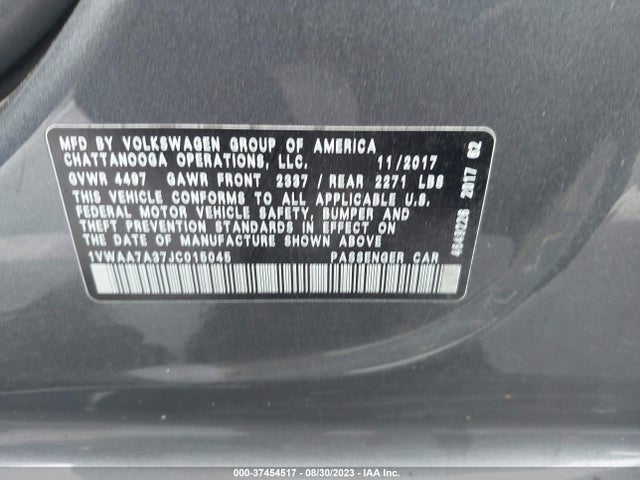 1VWAA7A37JC015045 Volkswagen Passat 2.0t S/r-line