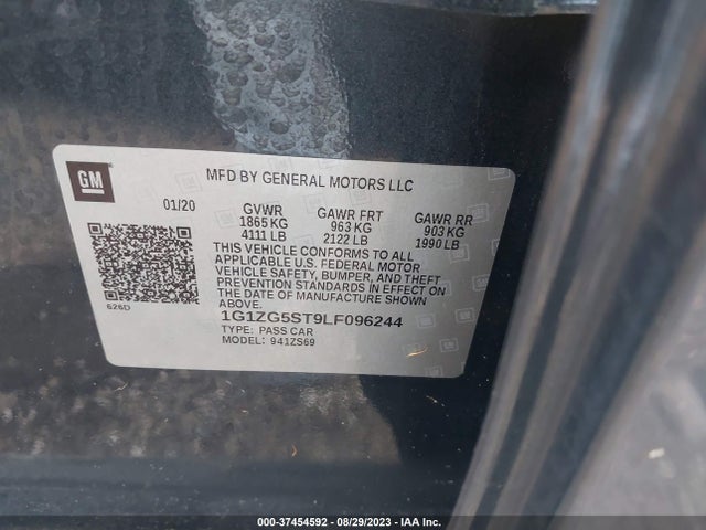 Chevrolet MALIBU RS 2020 1G1ZG5ST9LF096244 Image 9