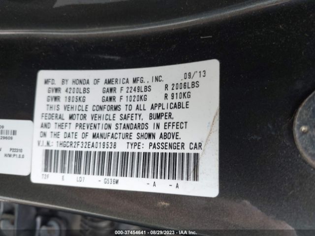 1HGCR2F32EA019538 Honda Accord Sedan Lx