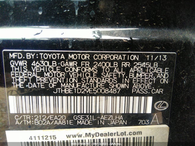 JTHBE1D29E5008487 Lexus IS 350