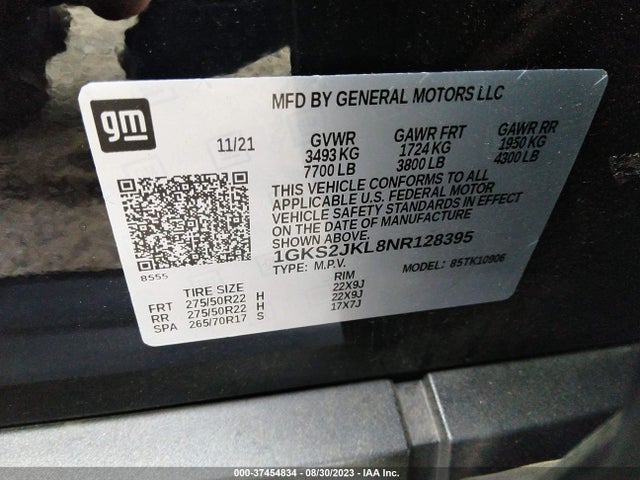 GMC YUKON XL DENALI 2022 1GKS2JKL8NR128395 Image 9
