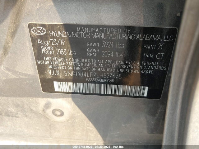 Hyundai Elantra Limited 2020 5NPD84LF2LH527675 Image 9
