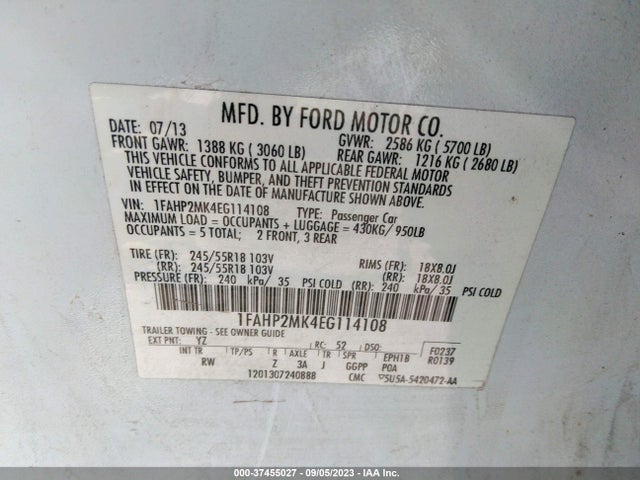 1FAHP2MK4EG114108 Ford SEDAN POLICE INTERCEPTOR