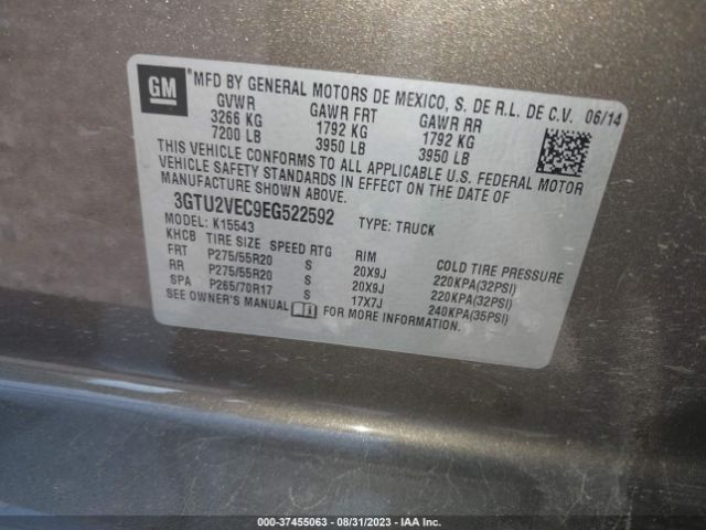 3GTU2VEC9EG522592 GMC Sierra 1500 Slt