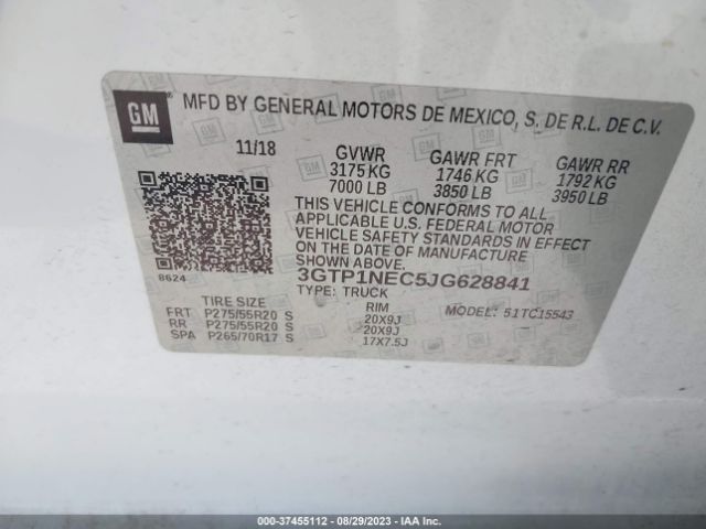 3GTP1NEC5JG628841 GMC Sierra 1500 Slt
