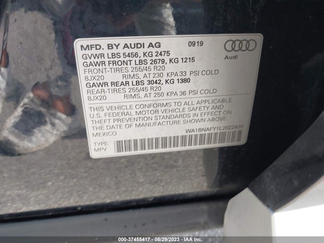 WA1BNAFY1L2022430 Audi Q5 Premium Plus