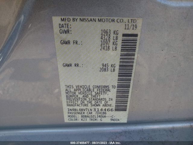 1N4BL4BV7LN314466 Nissan Altima 2.5 S