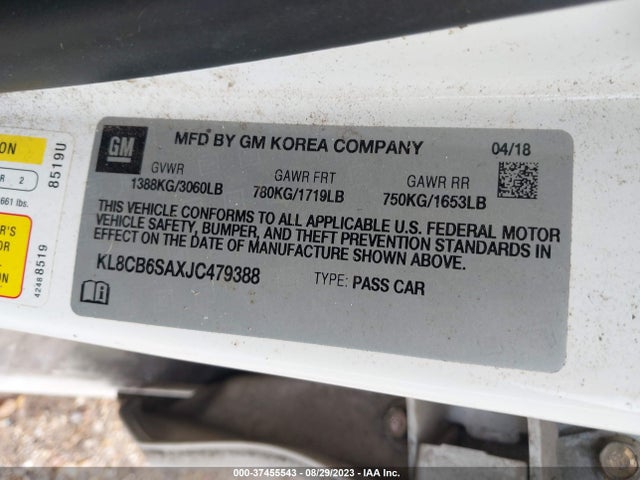 Chevrolet SPARK LS 2018 KL8CB6SAXJC479388 Image 9