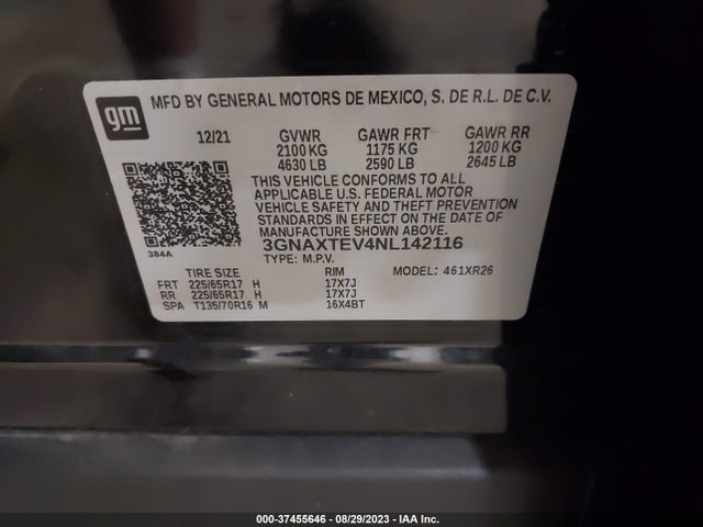 Chevrolet EQUINOX LT 2022 3GNAXTEV4NL142116 Image 9
