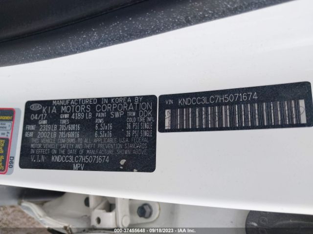 KNDCC3LC7H5071674 KIA NIRO EX