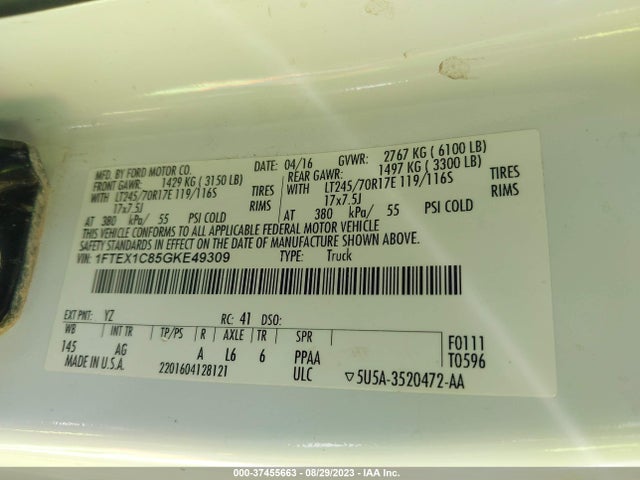 Ford F-150 Xlt 2016 1FTEX1C85GKE49309 Image 15