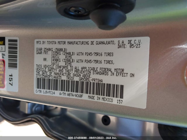 2023 TOYOTA TACOMA 4WD SR/SR5/TRD SPORT VIN: 3TYCZ5AN3PT146835