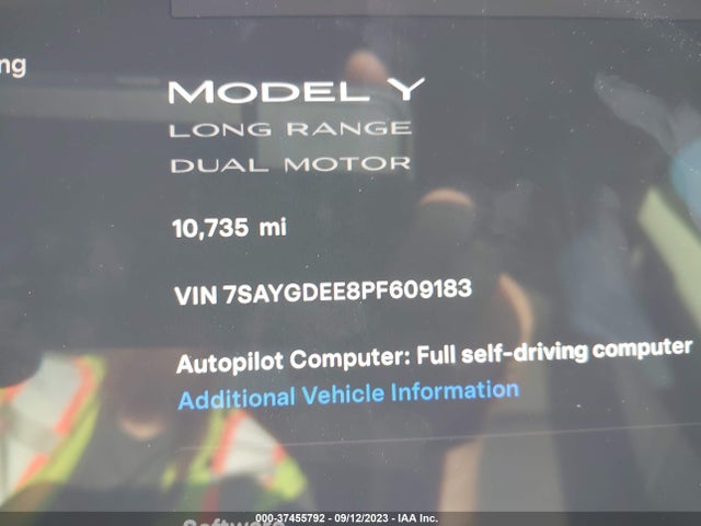 7SAYGDEE8PF609183 Tesla Model Y Long Range