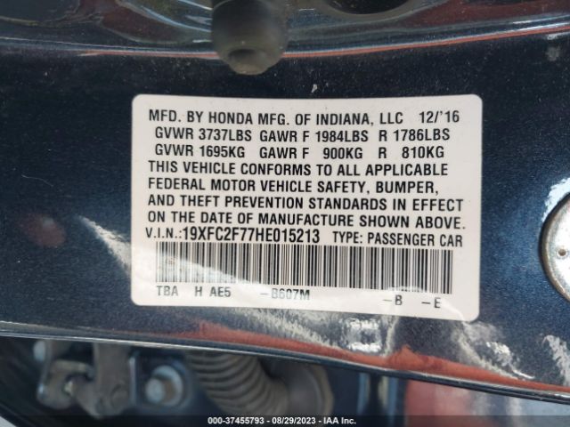 19XFC2F77HE015213 Honda Civic Sedan Ex