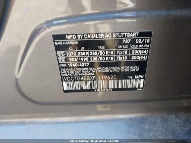 WDCTG4EBXFJ119620 Mercedes-Benz Gla-class Gla 250