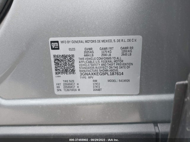 2023 CHEVROLET EQUINOX LT VIN: 3GNAXKEG5PL187614