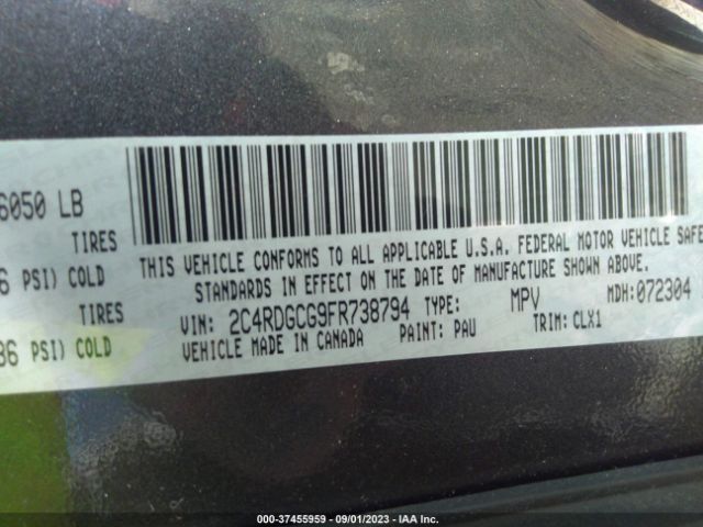 2C4RDGCG9FR738794 Dodge Grand Caravan Sxt Plus