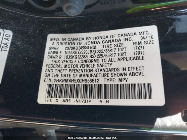 2HKRM4H5XGH656612 Honda CR-V EX
