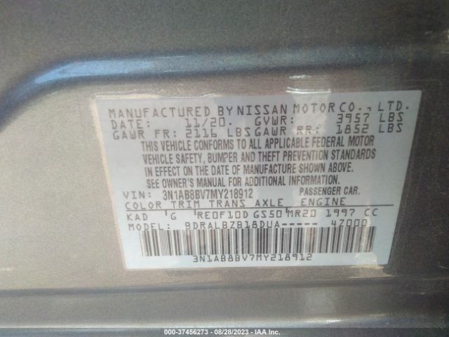 3N1AB8BV7MY218912 Nissan Sentra S Xtronic Cvt
