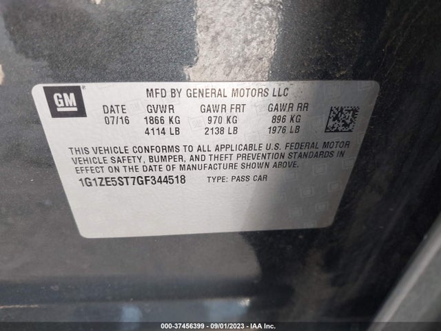 Chevrolet MALIBU LT 2016 1G1ZE5ST7GF344518 Image 10