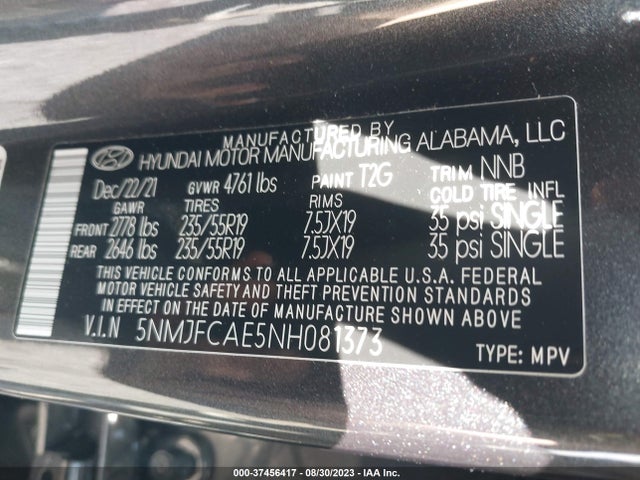 Hyundai TUCSON SEL 2022 5NMJFCAE5NH081373 Image 9